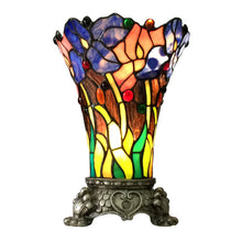 Load image into Gallery viewer, RADIANCE goods Tiffany-Style 1 Light Floral Table Lamp 11&quot; Tall
