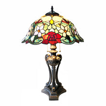 Load image into Gallery viewer, RADIANCE goods Tiffany-Style 2 Light Floral Table Lamp 26&quot; Height
