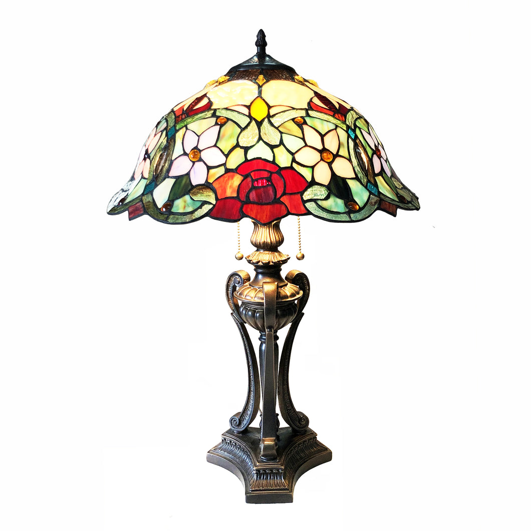 RADIANCE goods Tiffany-Style 2 Light Floral Table Lamp 26