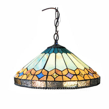Load image into Gallery viewer, RADIANCE goods Mission Stained Glass Ceiling Pendant 18&quot; Height
