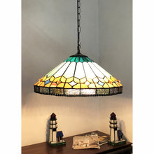 Load image into Gallery viewer, RADIANCE goods Mission Stained Glass Ceiling Pendant 18&quot; Height
