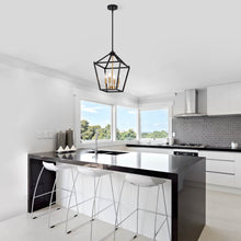 Load image into Gallery viewer, RADIANCE goods Industrial 4 Light Black Inverted Ceiling Pendant 12&quot; Wide
