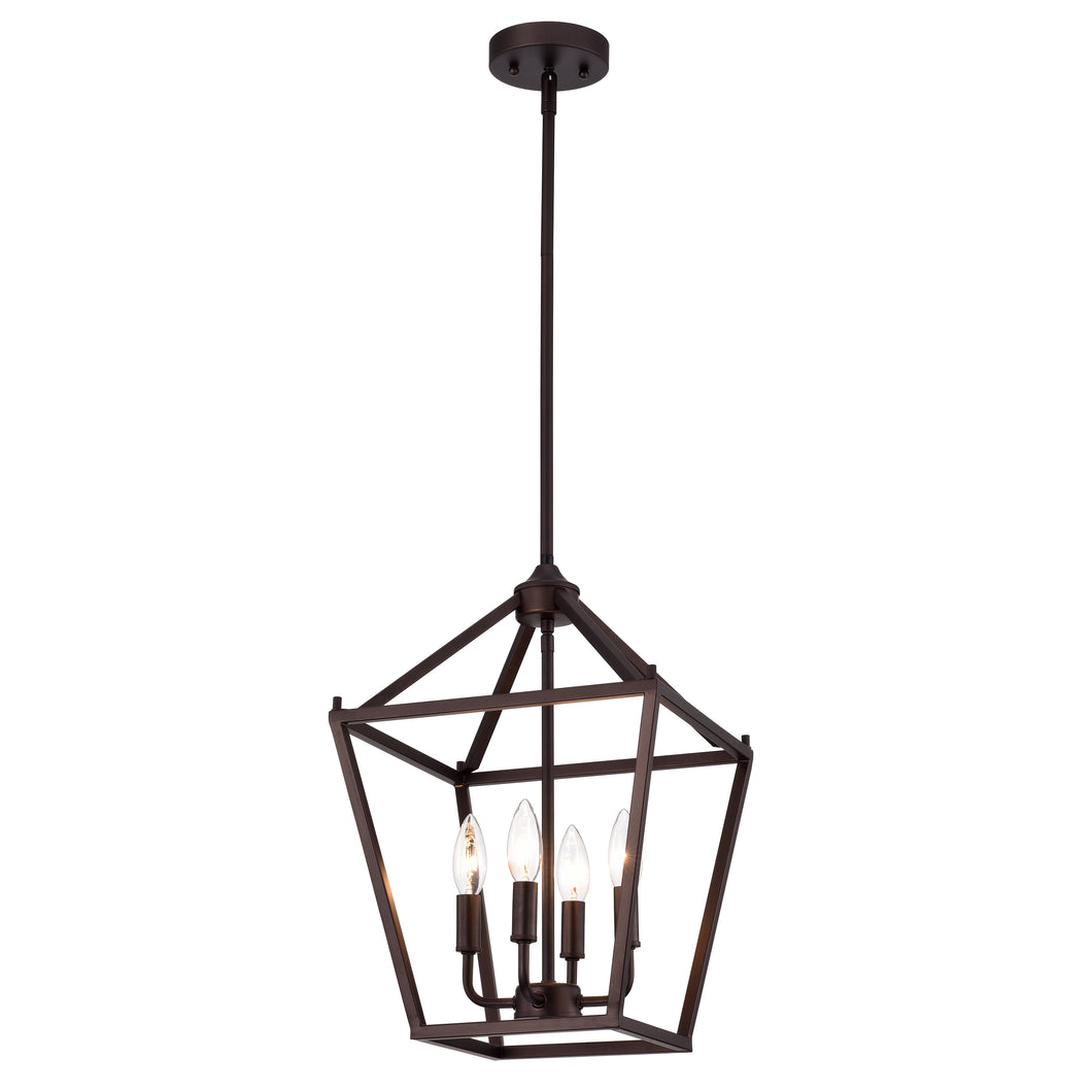 RADIANCE goods Industrial 4 Light Bronze Inverted Ceiling Pendant 12