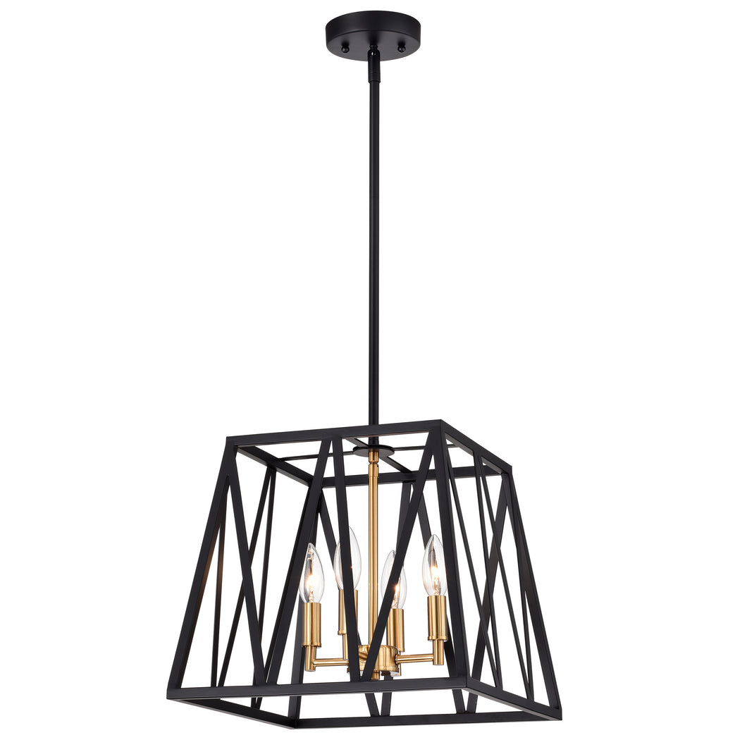RADIANCE goods Industrial 4 Light Black Inverted Ceiling Pendant 14