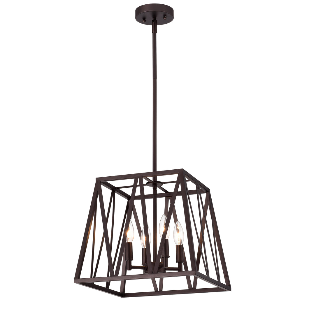 RADIANCE goods Industrial 4 Light Bronze Inverted Ceiling Pendant 14