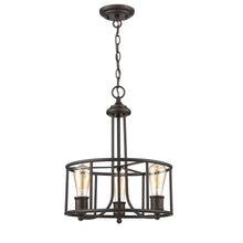 Load image into Gallery viewer, RADIANCE goods Transitional 3 Light Rubbed Bronze Ceiling Pendant 15&quot; Wide

