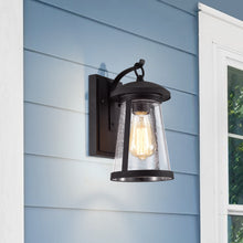 Load image into Gallery viewer, RADIANCE goods Transitional 1 Light Textured Black Outdoor Wall Sconce 11&quot; Height
