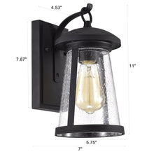 Load image into Gallery viewer, RADIANCE goods Transitional 1 Light Textured Black Outdoor Wall Sconce 11&quot; Height
