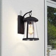 Load image into Gallery viewer, RADIANCE goods Transitional 1 Light Textured Black Outdoor Wall Sconce 12&quot; Height
