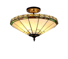 Load image into Gallery viewer, RADIANCE goods Tiffany 2 Light Mission Semi-Flush Ceiling Mount 16&quot; Wide
