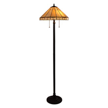 Load image into Gallery viewer, RADIANCE goods Mission Tiffany-style Blackish Bronze 2 Light Floor Lamp 18&quot; Wide/66&quot; Tall
