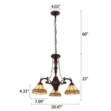 Load image into Gallery viewer, RADIANCE goods Mission Tiffany-style Blackish Bronze 3 Light Mini Chandelier 21&quot; Wide
