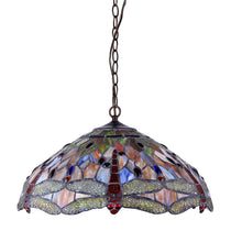 Load image into Gallery viewer, RADIANCE goods Dragonfly-Style 3 Light Inverted Ceiling Pendant 18&quot; Shade
