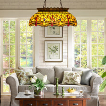 Load image into Gallery viewer, RADIANCE goods Tiffany-Style Dragonfly 3 Light Island Pendant 28&quot; Wide
