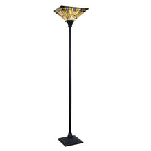 Load image into Gallery viewer, RADIANCE goods Mission-Style Blackish Bronze 1-Light Torchiere Floor Lamp 14&quot; Shade
