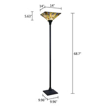 Load image into Gallery viewer, RADIANCE goods Mission-Style Blackish Bronze 1-Light Torchiere Floor Lamp 14&quot; Shade
