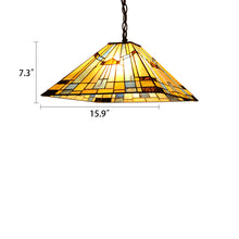 Load image into Gallery viewer, RADIANCE goods Mission-Style 2 Light Inverted Ceiling Pendant 16&quot; Shade
