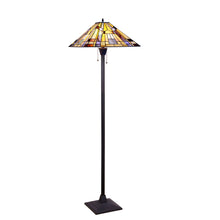 Load image into Gallery viewer, RADIANCE goods Mission-Style Blackish Bronze 2-Light Floor Lamp 18&quot; Shade
