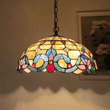 Load image into Gallery viewer, RADIANCE goods Tiffany-style 2 Light Victorian Ceiling Pendent Fixture 18&quot; Shade
