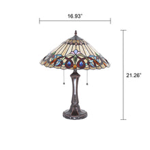 Load image into Gallery viewer, RADIANCE goods Tiffany-Style 2 Light Victorian Table Lamp 16&quot; Shade
