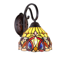 Load image into Gallery viewer, RADIANCE goods Victorian Tiffany-Style Dark Bronze 1 Light Wall Sconce 8&quot; Wide
