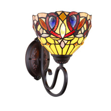 Load image into Gallery viewer, RADIANCE goods Victorian Tiffany-Style Dark Bronze 1 Light Wall Sconce 8&quot; Wide
