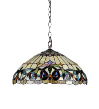 Load image into Gallery viewer, RADIANCE goods Victorian Tiffany-style Dark Bronze 2 Light Pendant 16&quot; Wide
