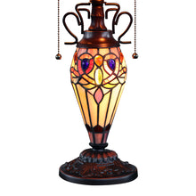 Load image into Gallery viewer, RADIANCE goods Tiffany-style Dark Bronze 3 Light Double Lit Table Lamp 16&quot; Shade
