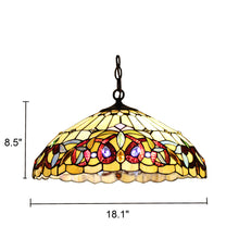 Load image into Gallery viewer, RADIANCE goods Victorian-Style 2 Light Inverted Ceiling Pendent 18&quot; Shade
