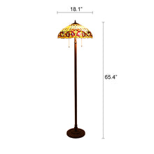 Load image into Gallery viewer, RADIANCE goods Victorian 2 Light Floor Lamp 18&quot; Shade
