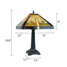 Load image into Gallery viewer, RADIANCE goods Mission Tiffany-Style Blackish Bronze 1 Light Table Lamp 12&quot; Wide
