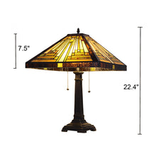 Load image into Gallery viewer, RADIANCE goods Tiffany-Style 2 Light Mission Table Lamp 16&quot; Shade
