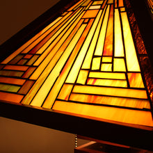 Load image into Gallery viewer, RADIANCE goods Mission-Style 3 Light Double Lit Wooden Table Lamp 15&quot; Shade
