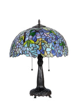 Load image into Gallery viewer, RADIANCE goods Tiffany-Style 2 Light Wisteria Table Lamp 16&quot; Shade
