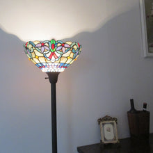 Load image into Gallery viewer, RADIANCE goods Victorian 1 Light Torchiere Floor Lamp 14&quot; Shade
