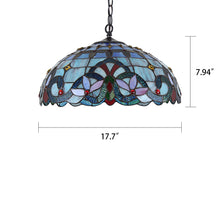Load image into Gallery viewer, RADIANCE goods Victorian-Style 2 Light Inverted Ceiling Pendant 18&quot; Shade
