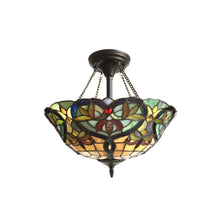 Load image into Gallery viewer, RADIANCE goods Tiffany 2 Light Victorian Semi-Flush Ceiling Mount 16&quot; Wide
