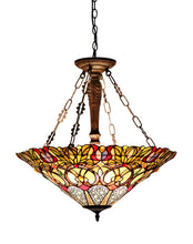 Load image into Gallery viewer, RADIANCE goods Victorian-Style 3 Light Inverted Ceiling Pendant 22&quot; Shade
