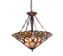 Load image into Gallery viewer, RADIANCE goods Victorian-Style 3 Light Inverted Ceiling Pendant 22&quot; Shade
