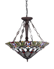 Load image into Gallery viewer, RADIANCE goods Victorian-Style 3 Light Inverted Ceiling Pendant 22&quot; Shade
