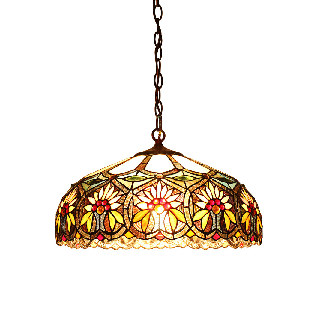 RADIANCE goods Floral-Style 2 Light Inverted Ceiling Pendant 18