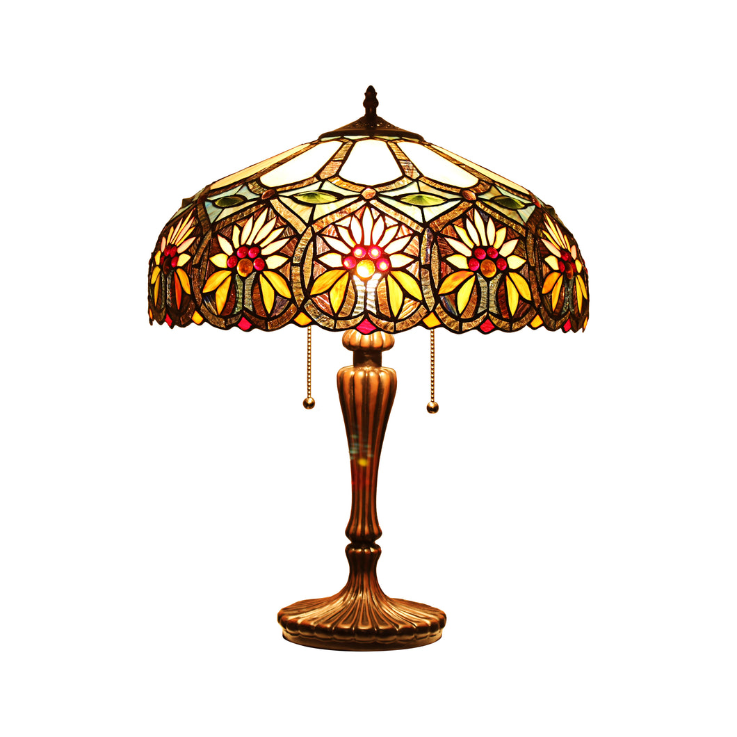 RADIANCE goods Tiffany-Style 2 Light Floral Table Lamp 18