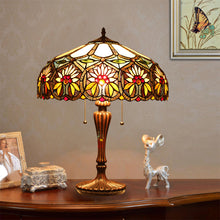 Load image into Gallery viewer, RADIANCE goods Tiffany-Style 2 Light Floral Table Lamp 18&quot; Shade
