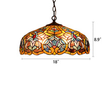Load image into Gallery viewer, RADIANCE goods Victorian-Style 2 Light Inverted Ceiling Pendant 18&quot; Shade
