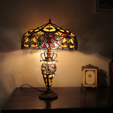 Load image into Gallery viewer, RADIANCE goods Tiffany-Style 3 Light Victorian Double Lit Table Lamp 18&quot; Shade
