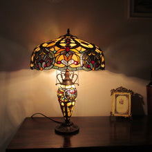 Load image into Gallery viewer, RADIANCE goods Tiffany-Style 3 Light Victorian Double Lit Table Lamp 18&quot; Shade
