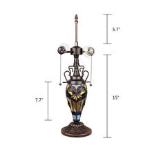 Load image into Gallery viewer, RADIANCE goods Tiffany-Style 3 Light Floral Double Lit Table Lamp 16&quot; Shade
