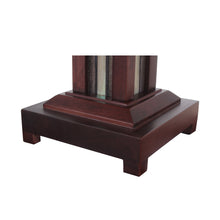 Load image into Gallery viewer, RADIANCE goods Mission-Style 3 Light Double Lit Wooden Table Lamp 15&quot; Shade
