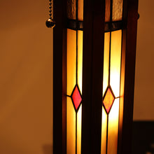 Load image into Gallery viewer, RADIANCE goods Mission-Style 3 Light Double Lit Wooden Table Lamp 15&quot; Shade
