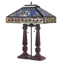 Load image into Gallery viewer, RADIANCE goods Tiffany-Style 2 Light Mission Table Lamp 16&quot; Shade
